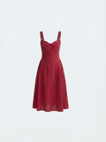 Sandra™ Vestido Midi Rojo