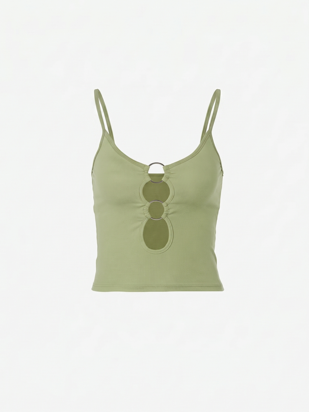Celeste™ | Top Acanalado con Argollas