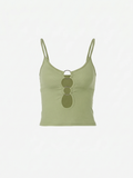 Celeste™ | Top Acanalado con Argollas