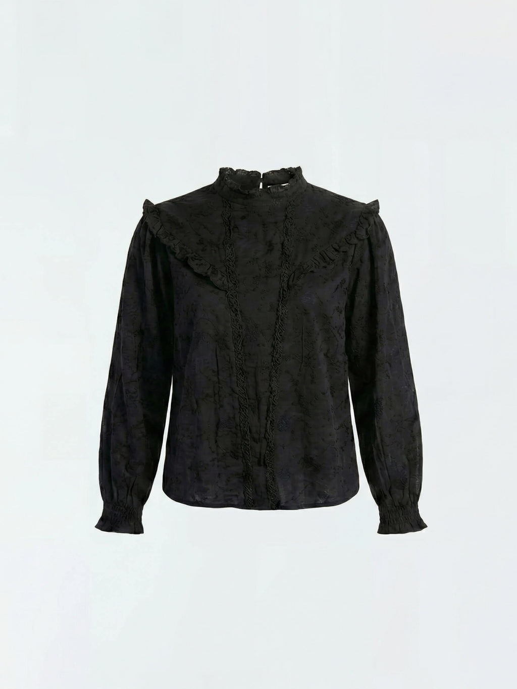 Valentina™ Blusa con volantes negro