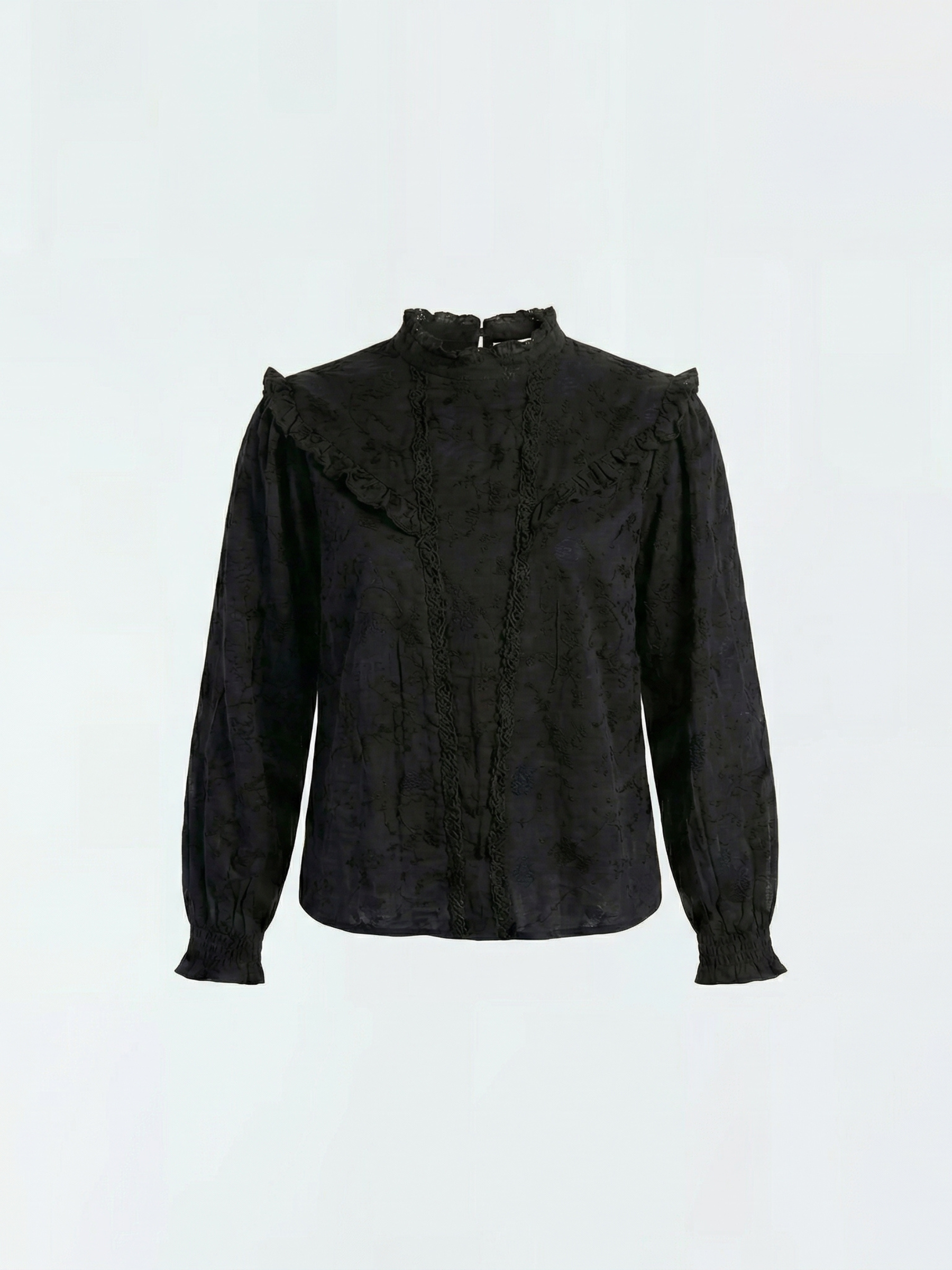 Valentina™ Blusa con volantes negro