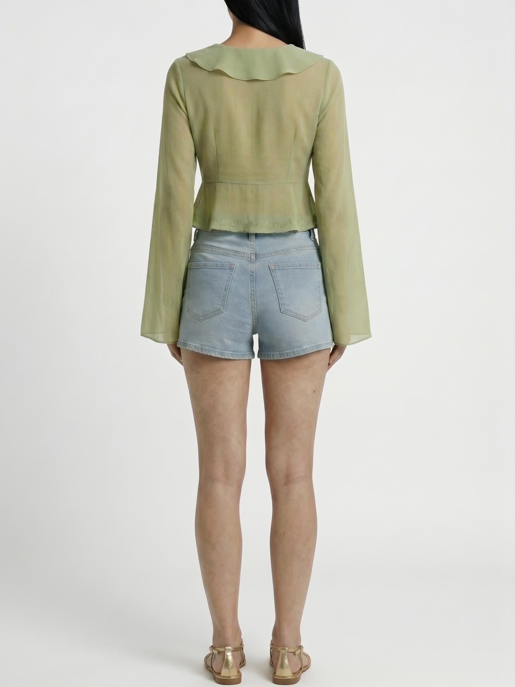 Sage™ | Blusa Chifón Volantes con Lazo