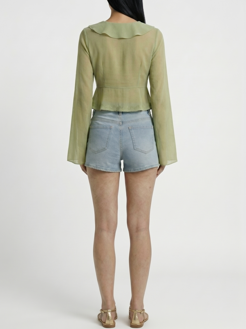 Sage™ | Blusa Chifón Volantes con Lazo