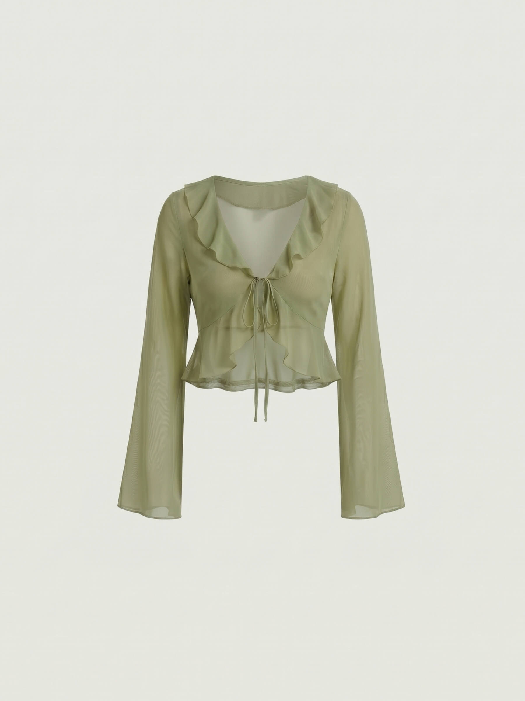 Sage™ | Blusa Chifón Volantes con Lazo