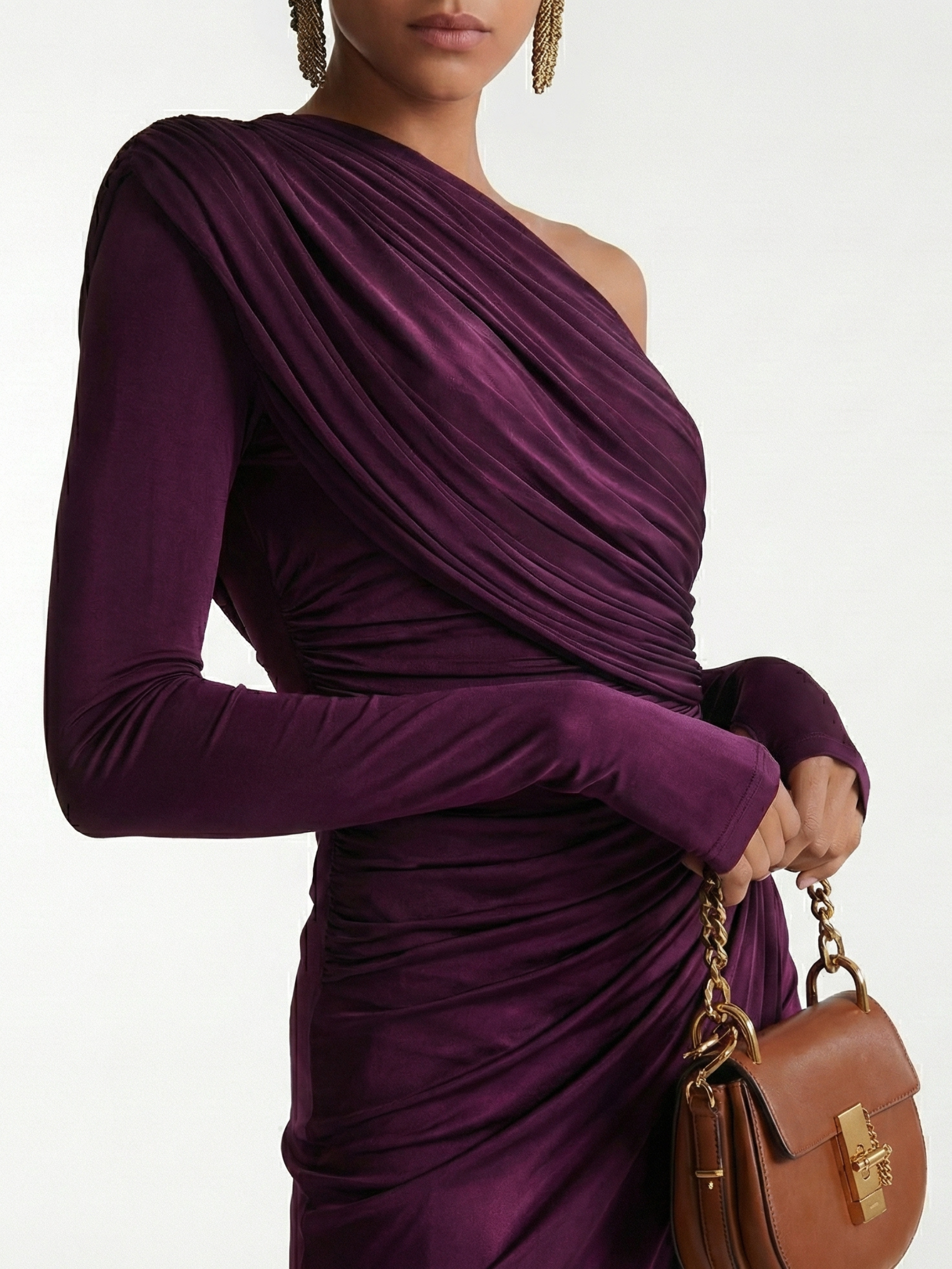 Rosalia™ - Elegante vestido maxi morado de un solo hombro