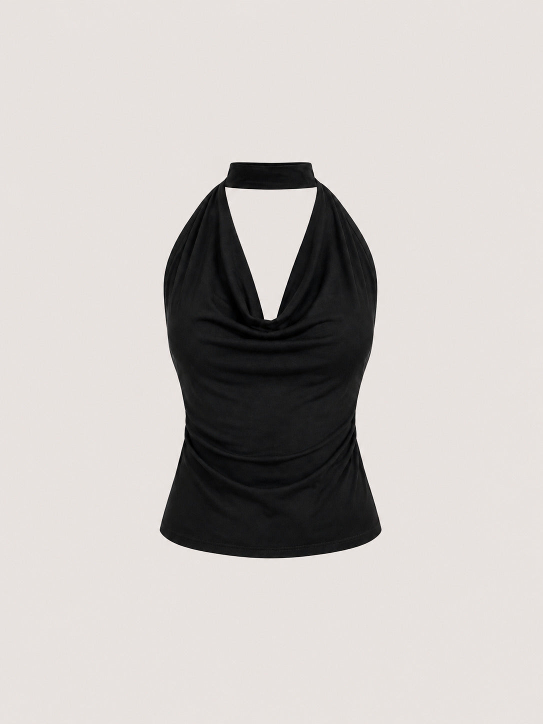 Selene™ | Top Halter Cowl Neck Satinado