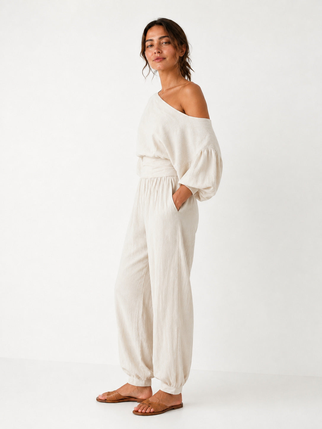 Elara™ | Conjunto Lino Blusa