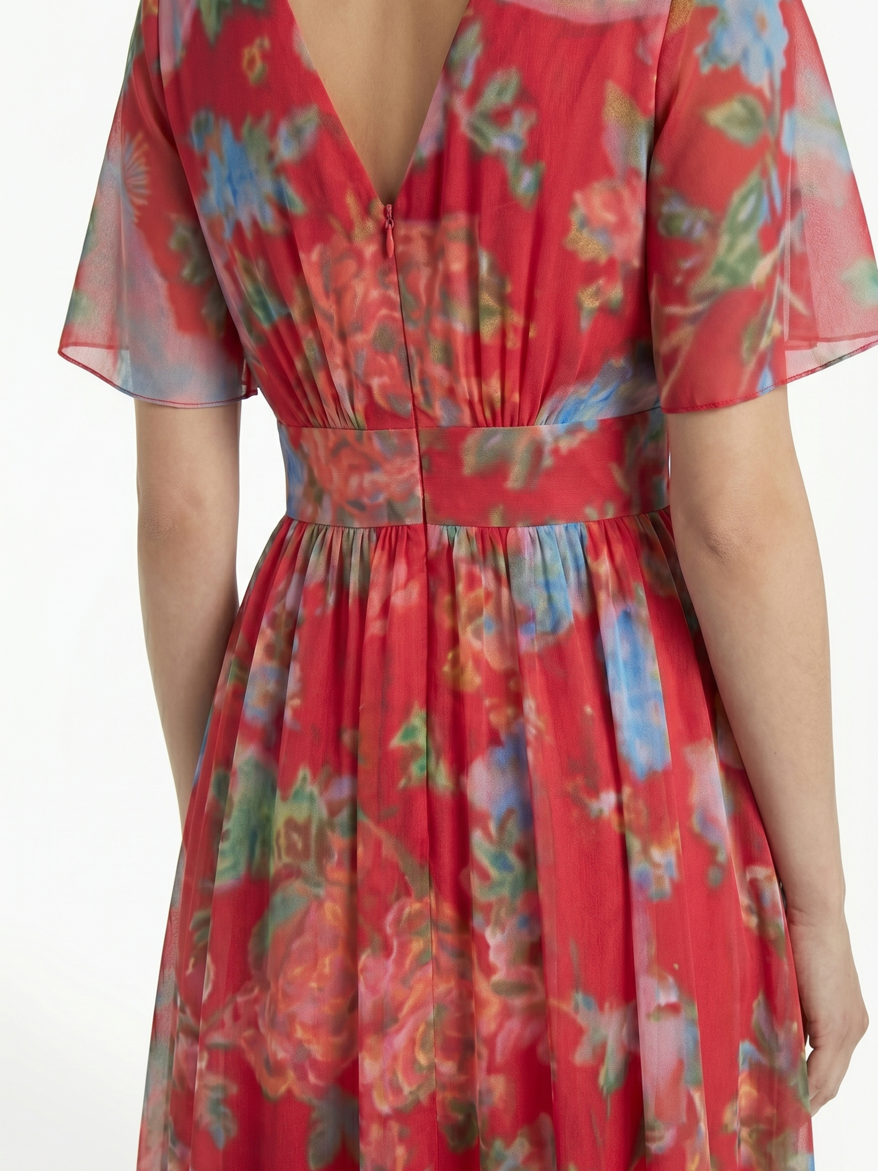 Valentina™ – Vestido Midi Floral en Gasa