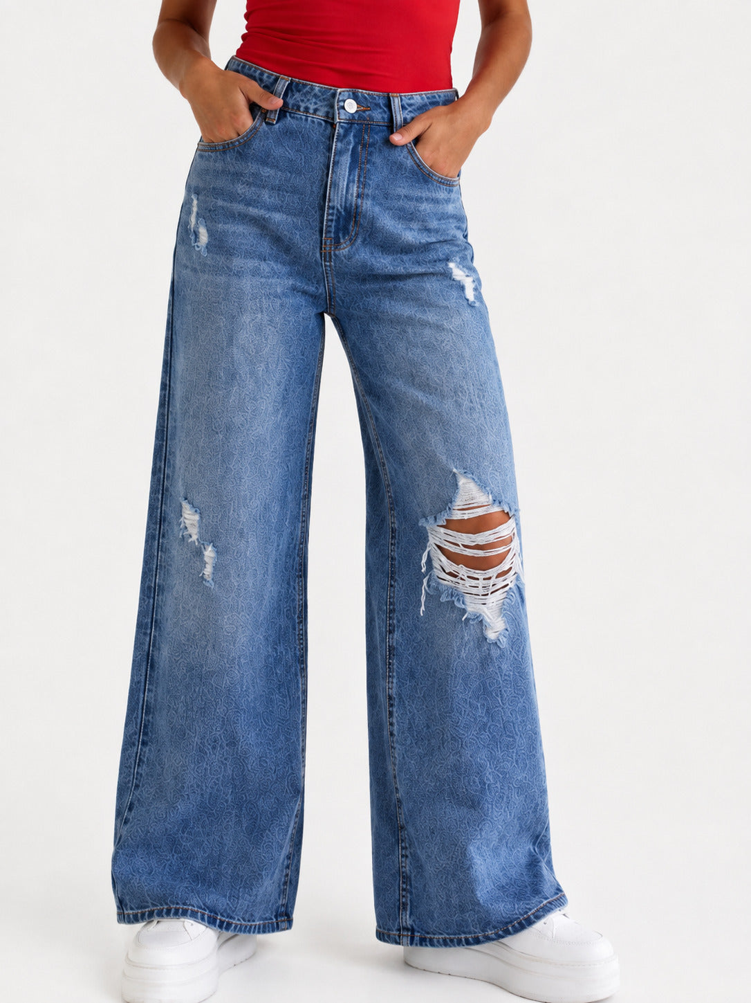 Alba™ Jean Wide Leg Azul Roto