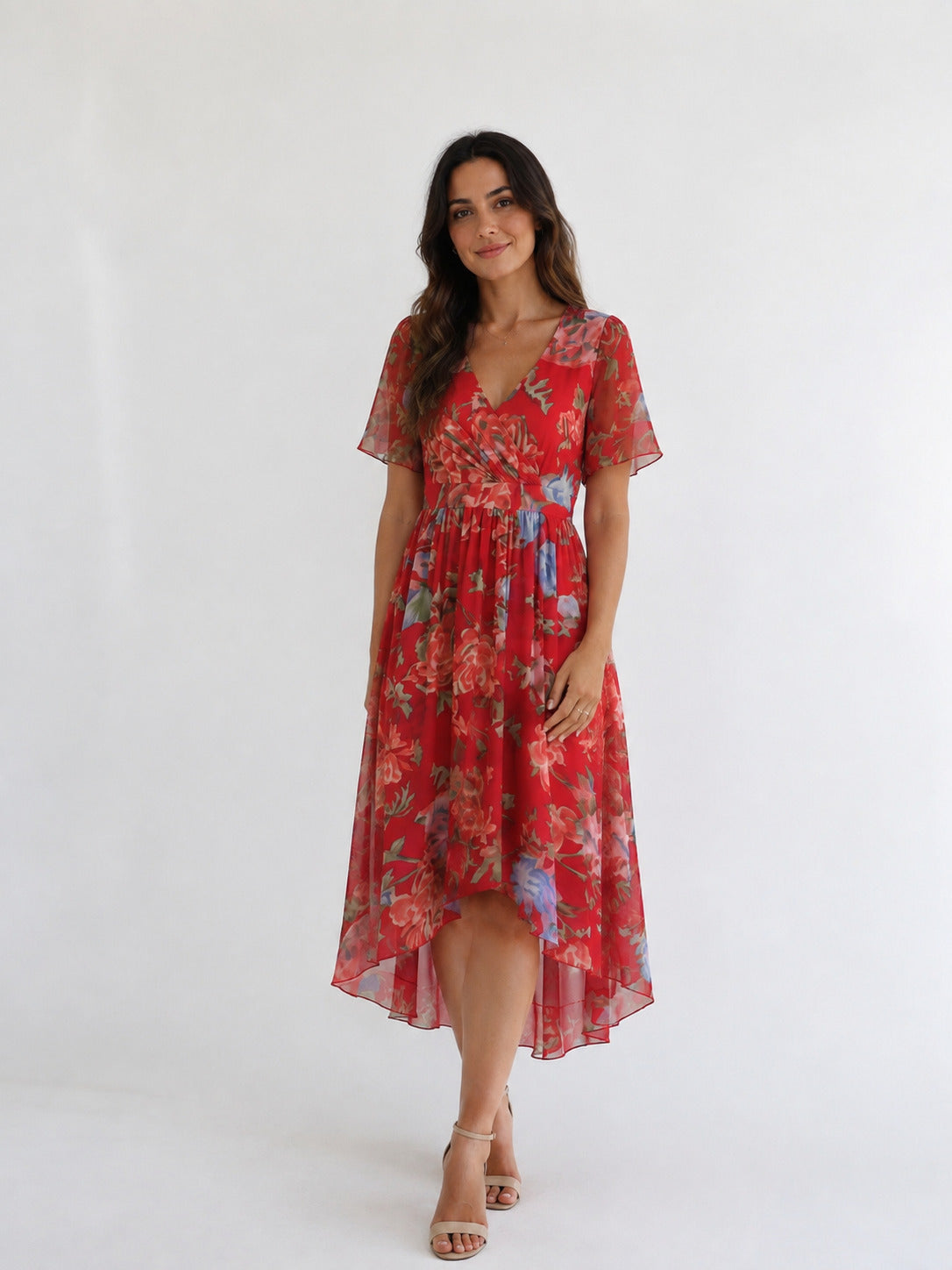 Fiorella™ | Vestido Midi Floral en Gasa