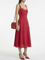 Sandra™ Vestido Midi Rojo