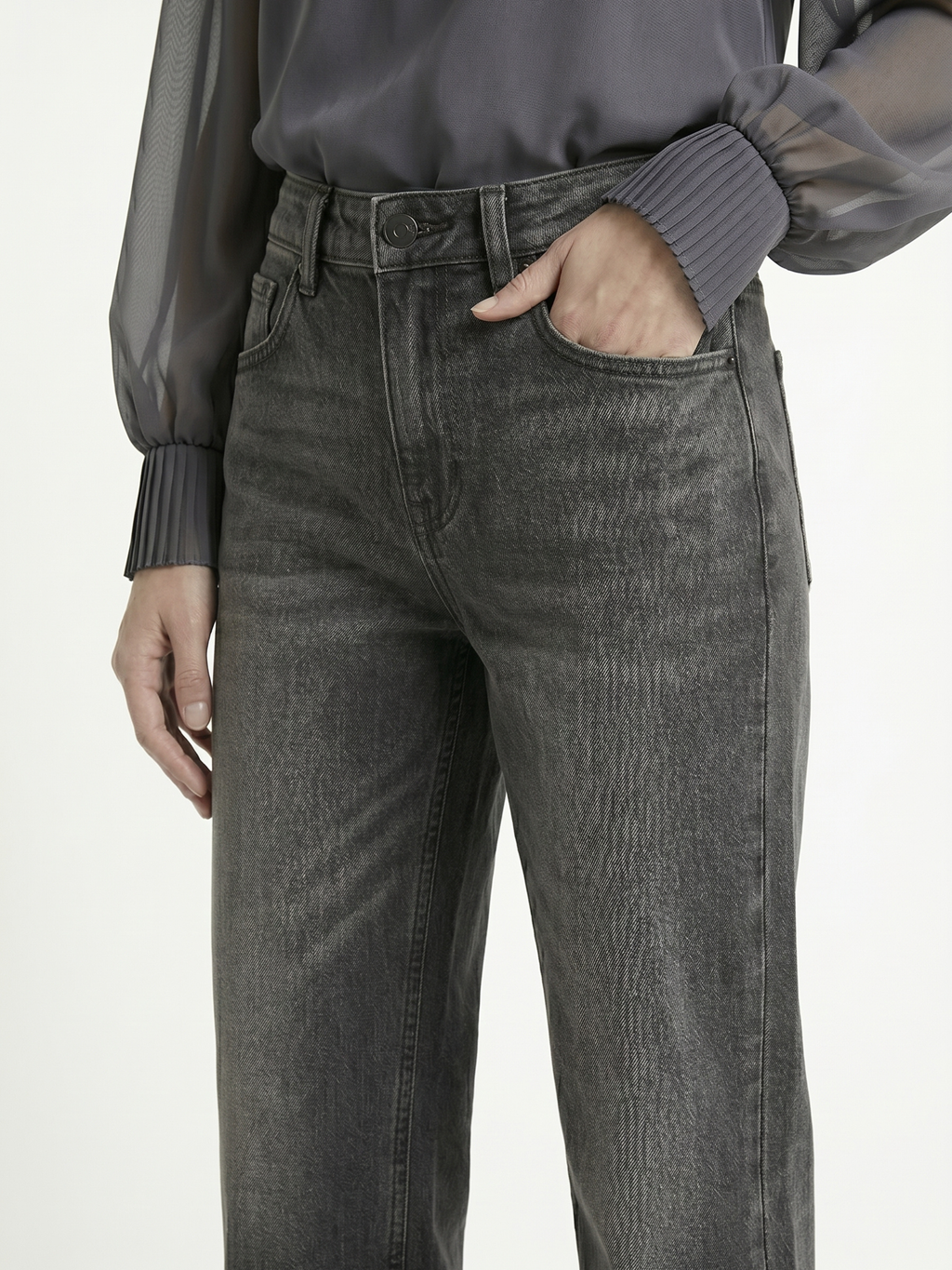 Nasley™ Jean Carbón Wide Leg