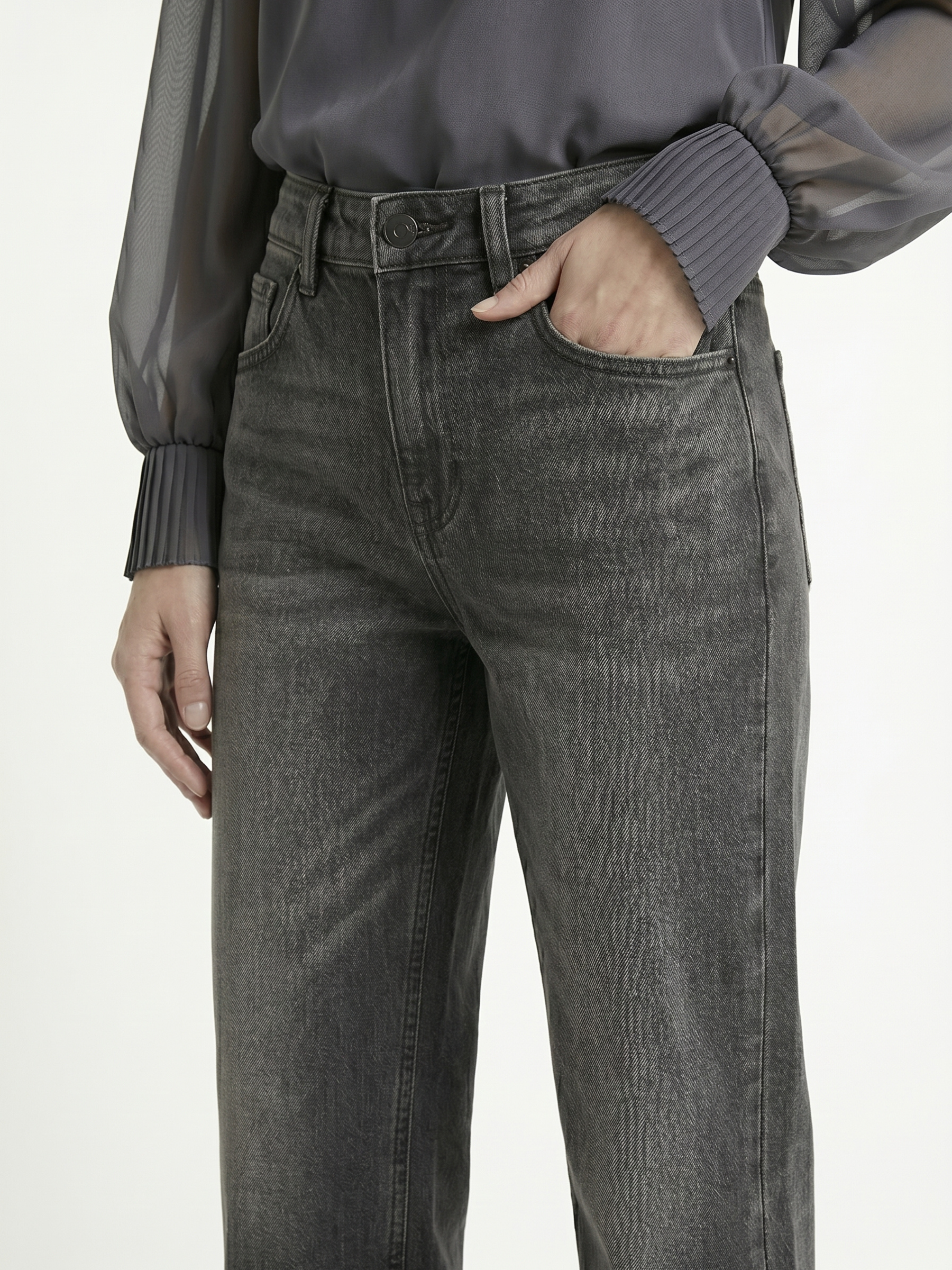 Nasley™ Jean Carbón Wide Leg