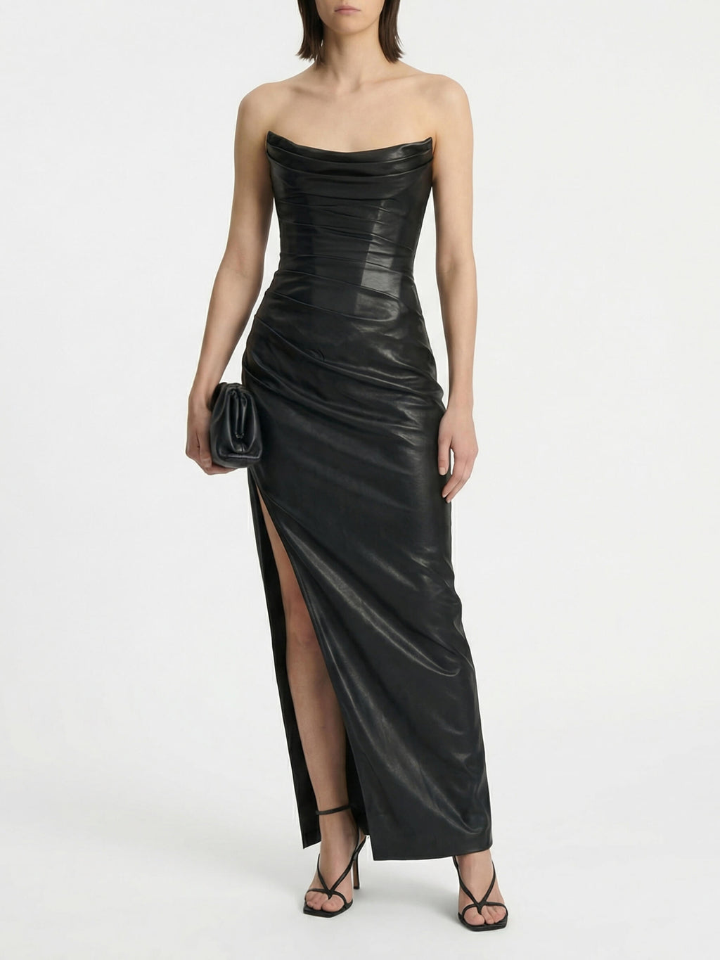 Solenne™ | Vestido efecto piel con abertura