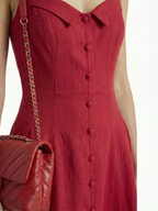 Sandra™ Vestido Midi Rojo