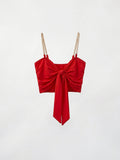 Rubina™ | Top Rojo con Cadenas Doradas