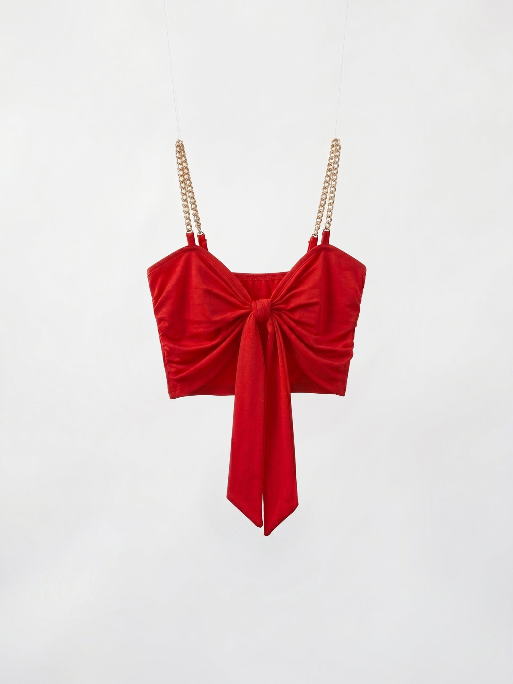 Valentina™ Top rojo Cadena Doradas