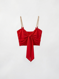 Valentina™ Top rojo Cadena Doradas