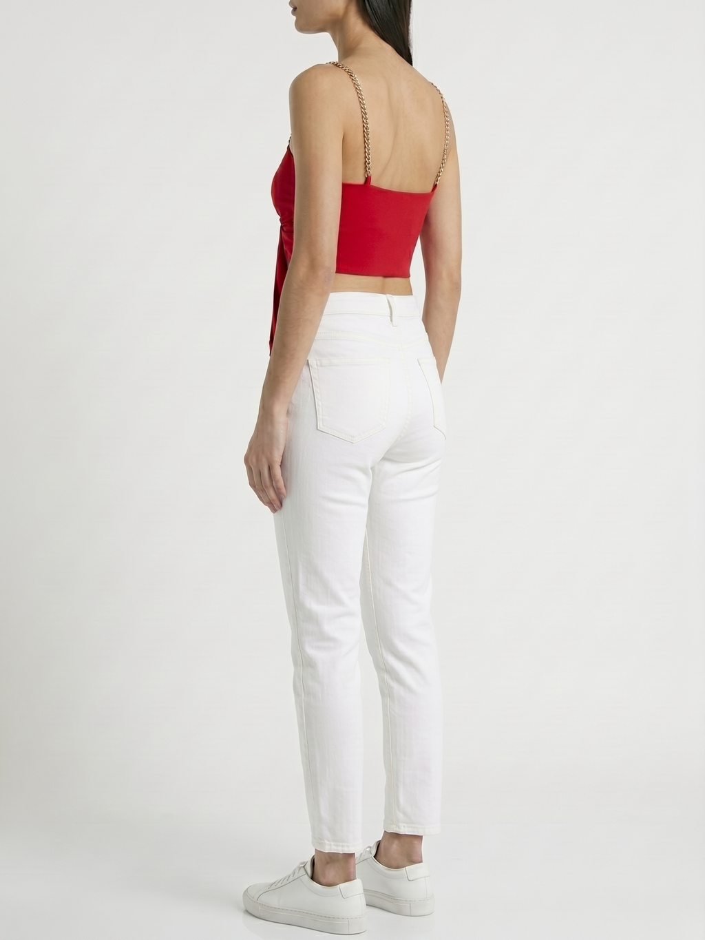 Valentina™ Top rojo Cadena Doradas