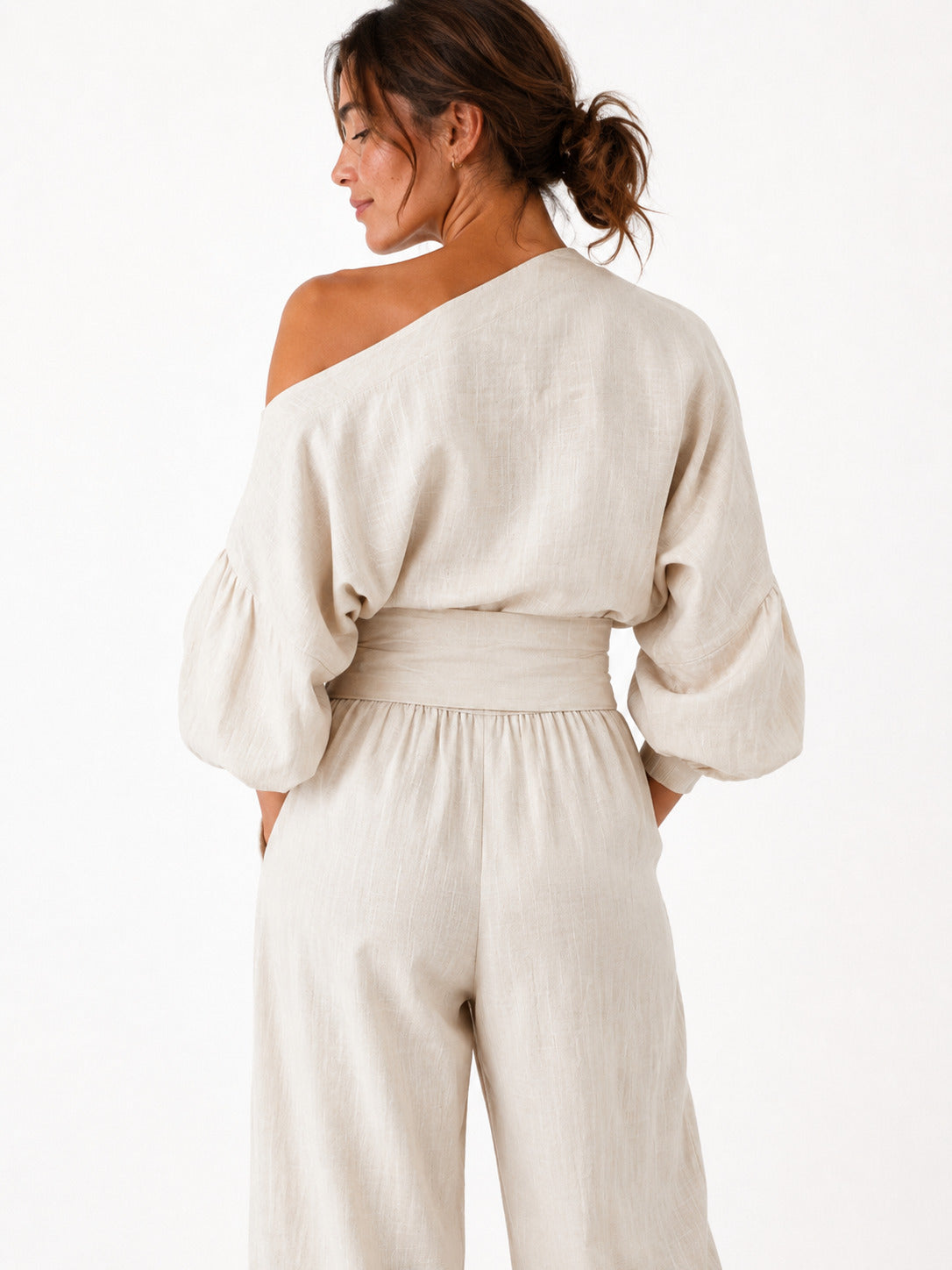Elara™ | Conjunto Lino Blusa