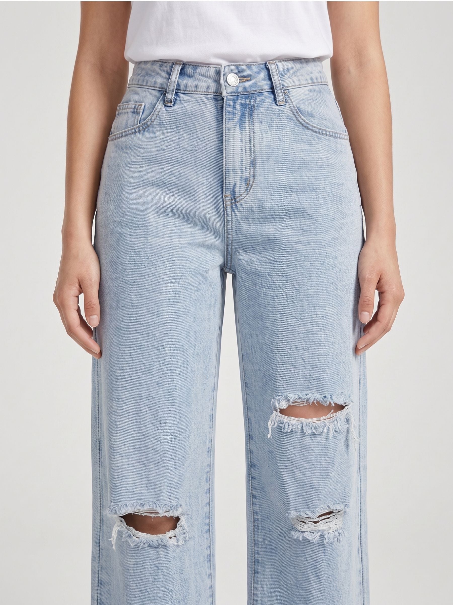 Mila Jean Wide Leg Azul claro zvcolor:azul-claro