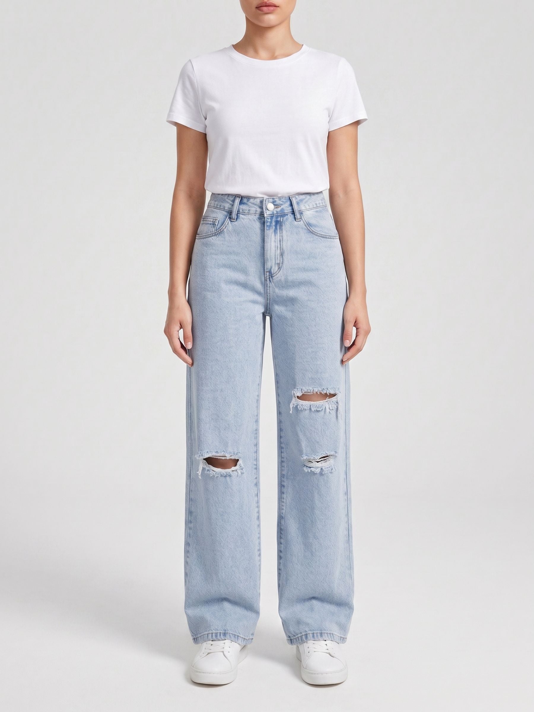 Mila Jean Wide Leg Azul claro zvcolor:azul-claro