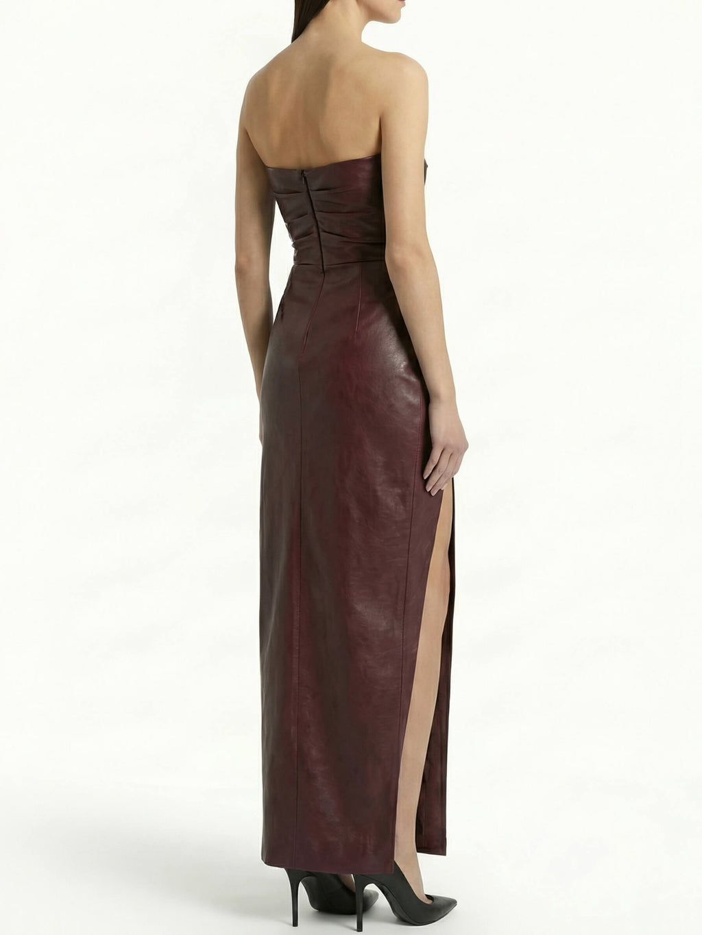 Solenne™ | Vestido efecto piel con abertura