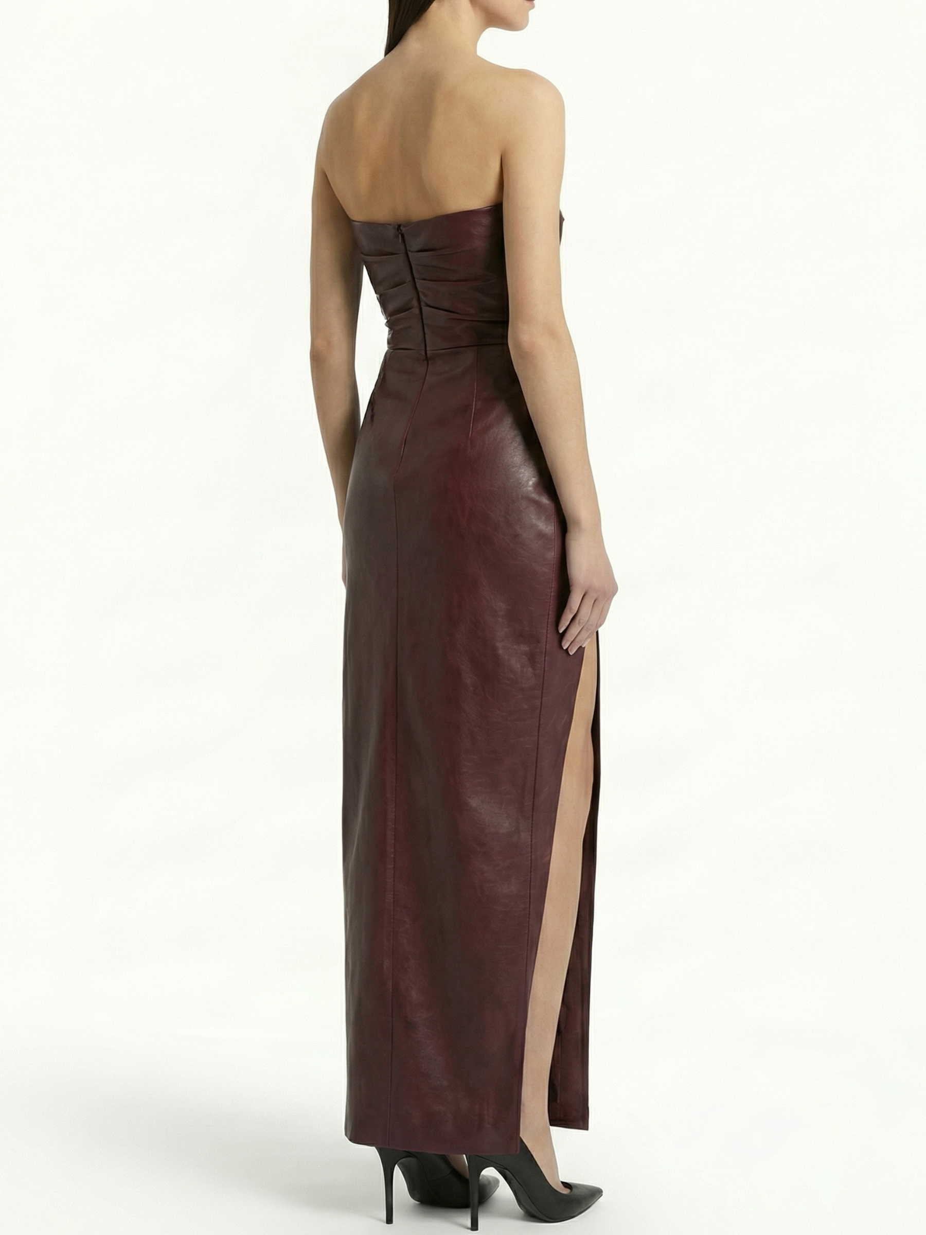 Solenne™ | Vestido efecto piel con abertura