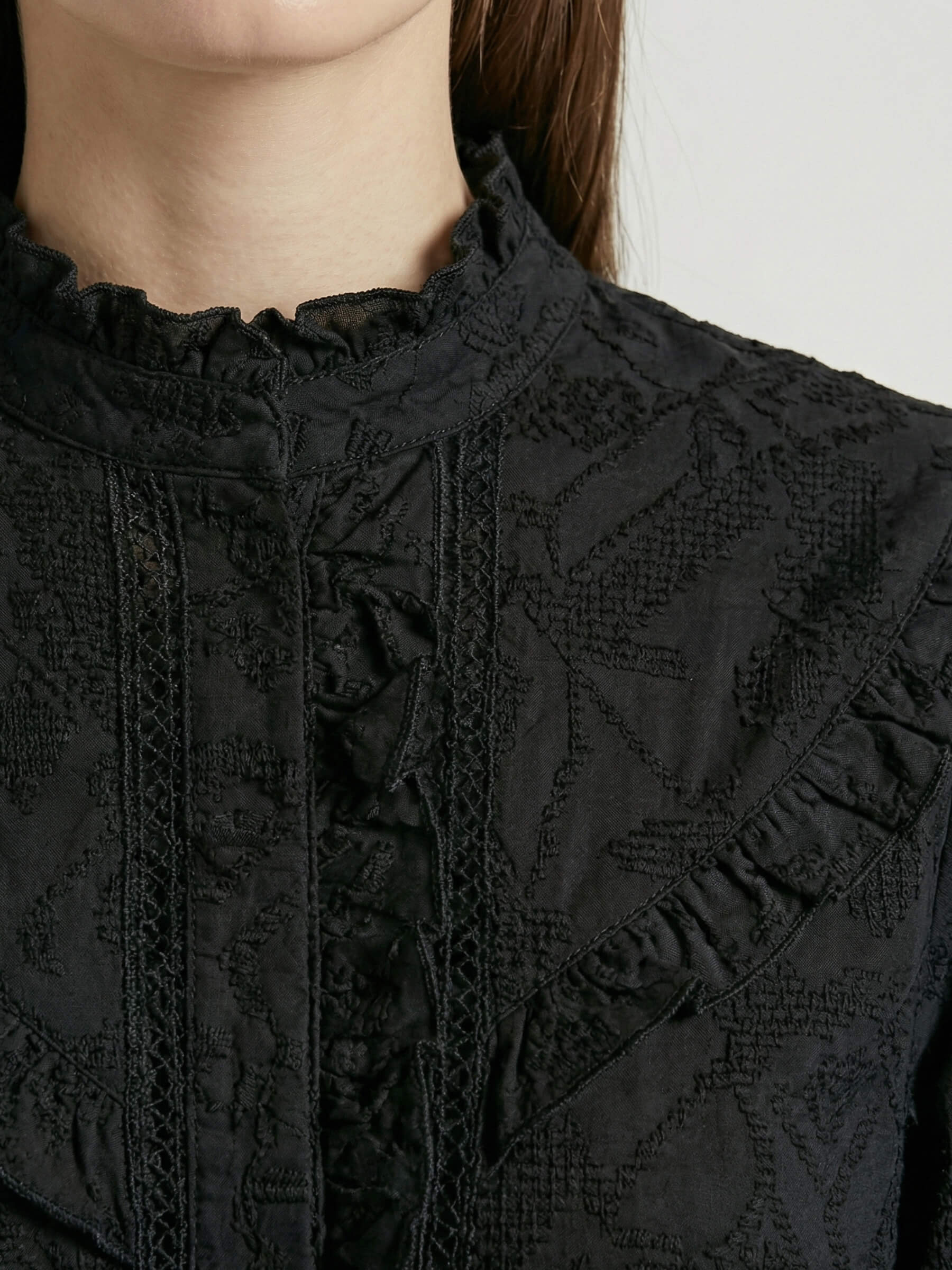 Valentina™ Blusa con volantes negro