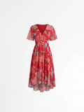 Valentina™ – Vestido Midi Floral en Gasa