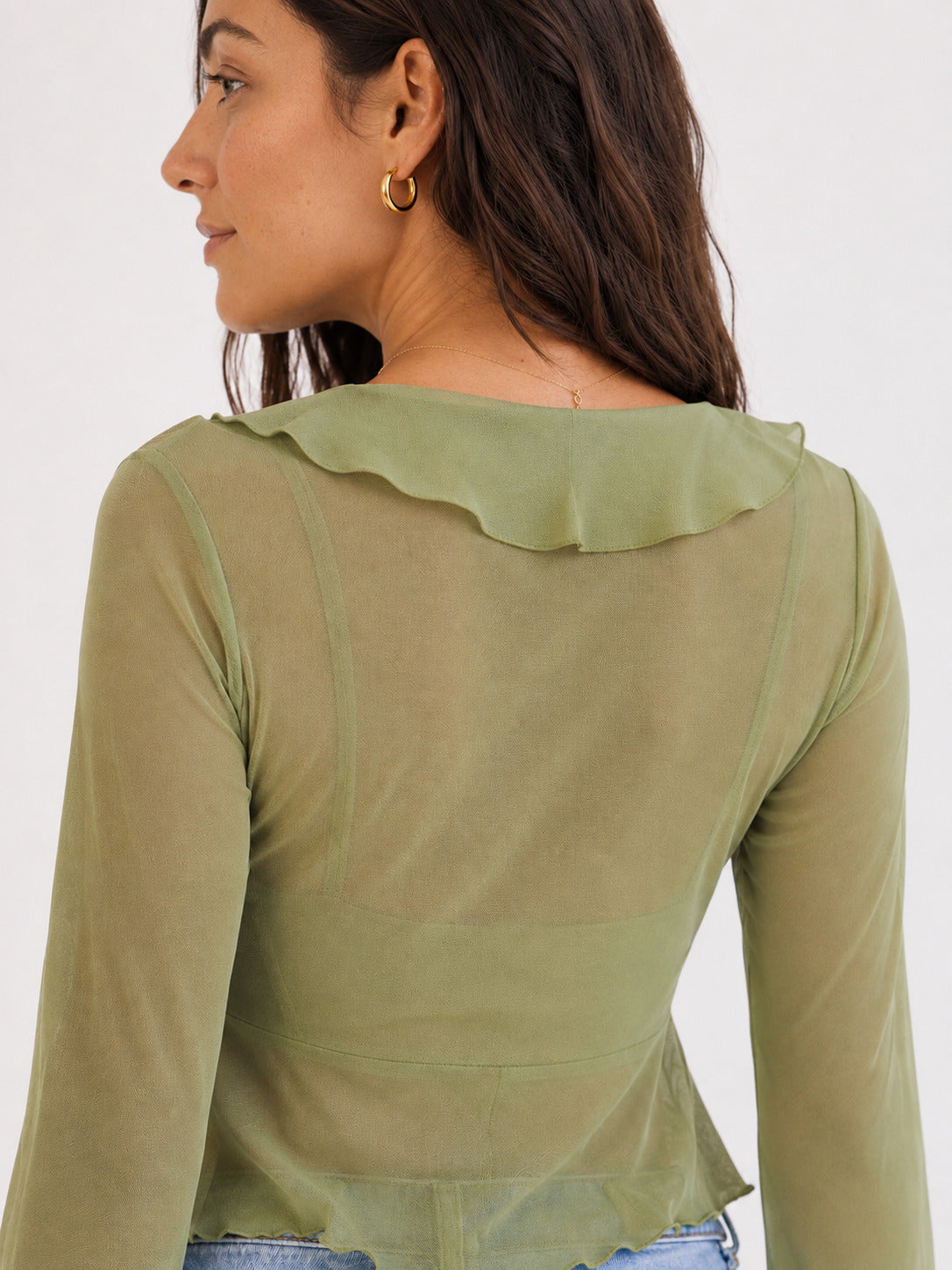 Sage™ | Blusa Chifón Volantes con Lazo
