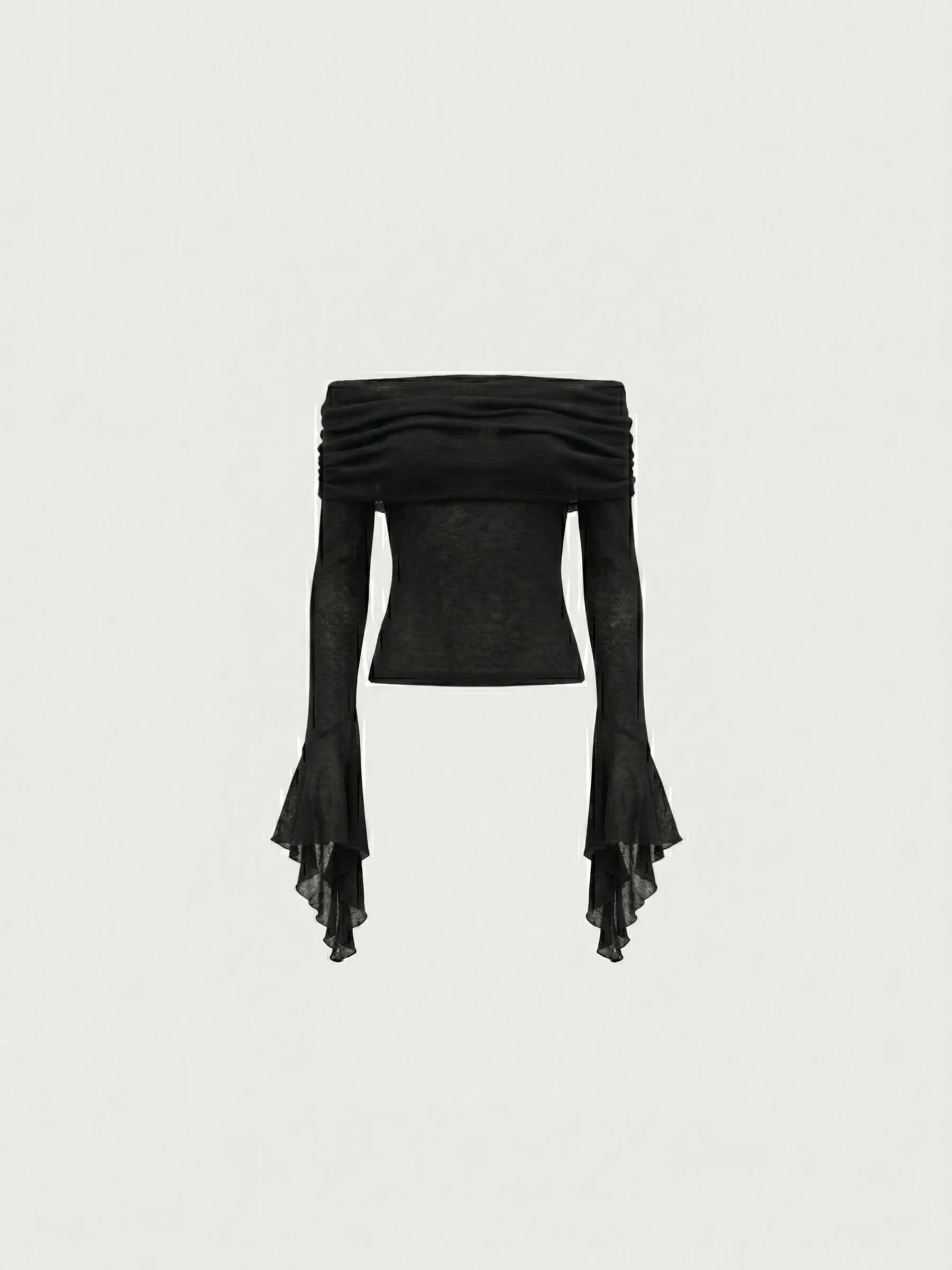 Noir Reverie™ | Blusa Off-Shoulder Manga Larga
