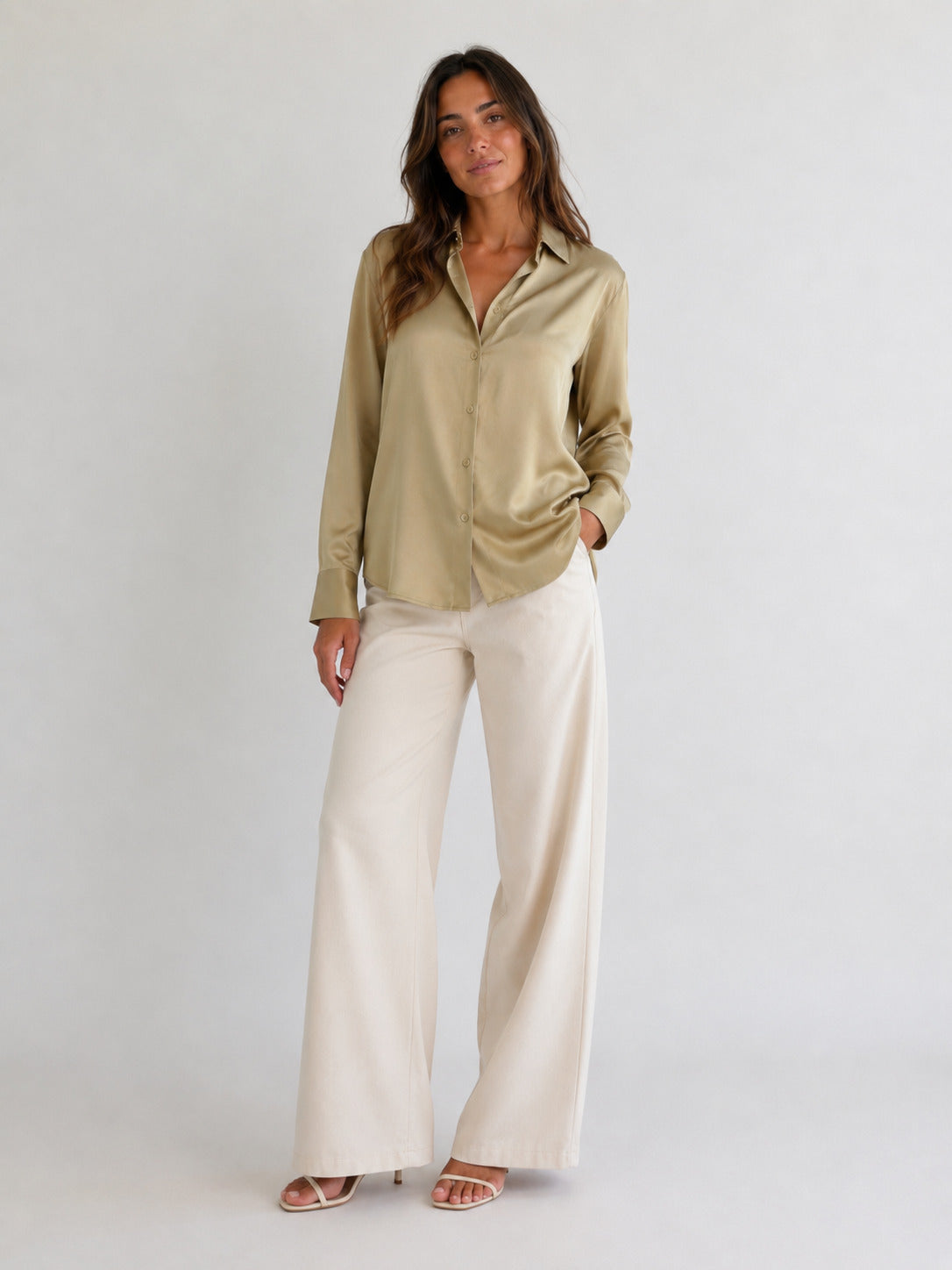 Aida Camisa Beige zvcolor:sage green