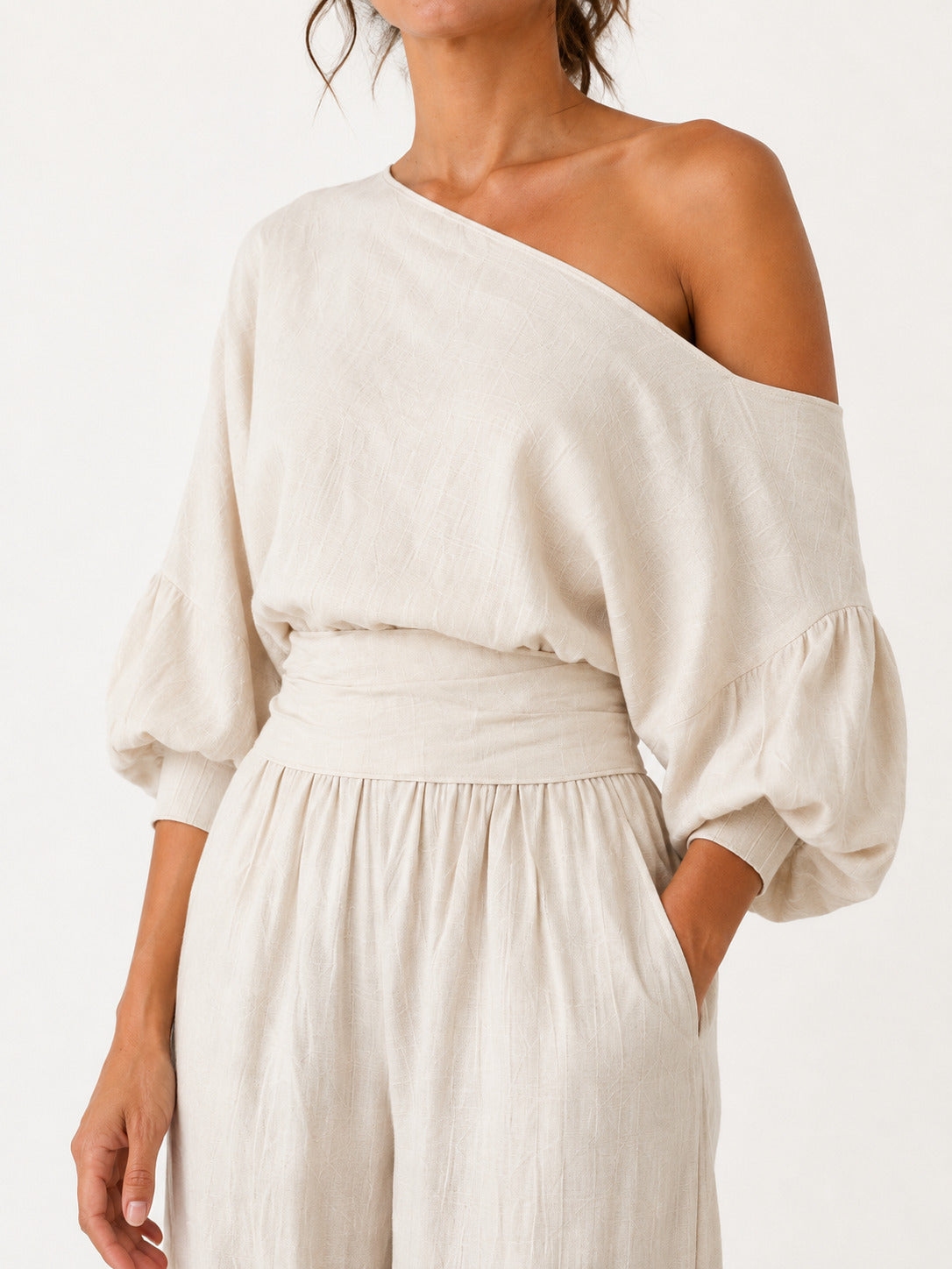 Elara™ | Conjunto Lino Blusa