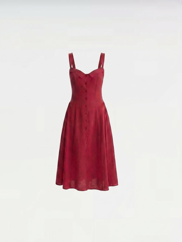 Sandra™ | Vestido Midi Rojo