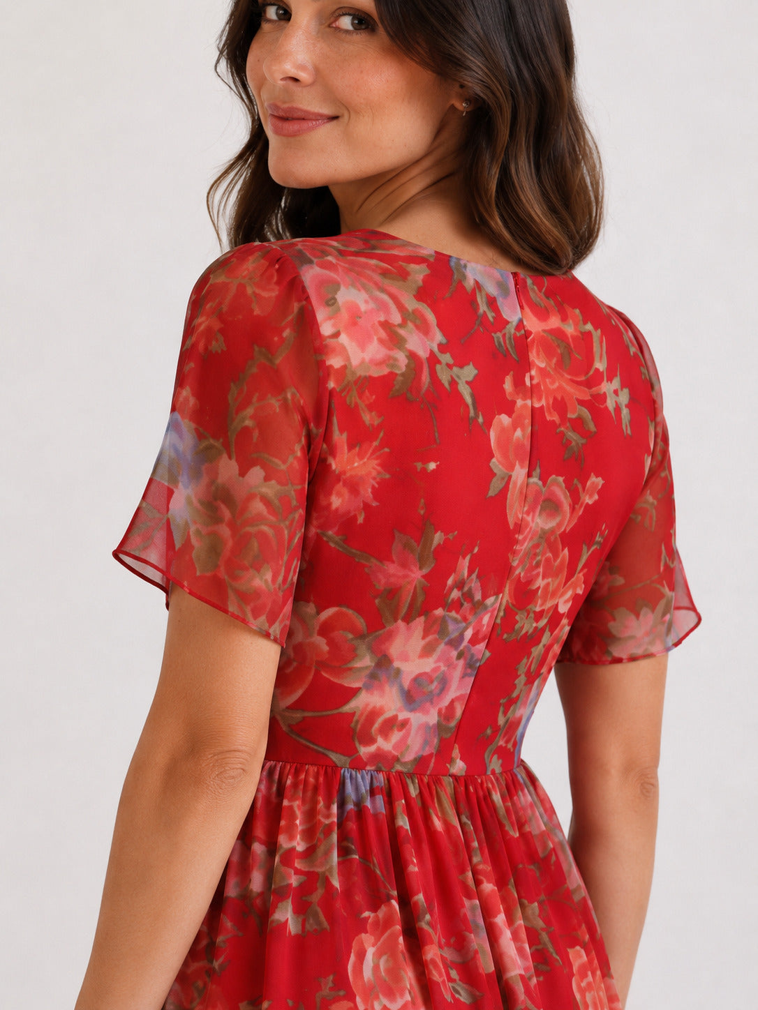 Fiorella™ | Vestido Midi Floral en Gasa