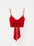 Rubina™ | Top Rojo con Cadenas Doradas