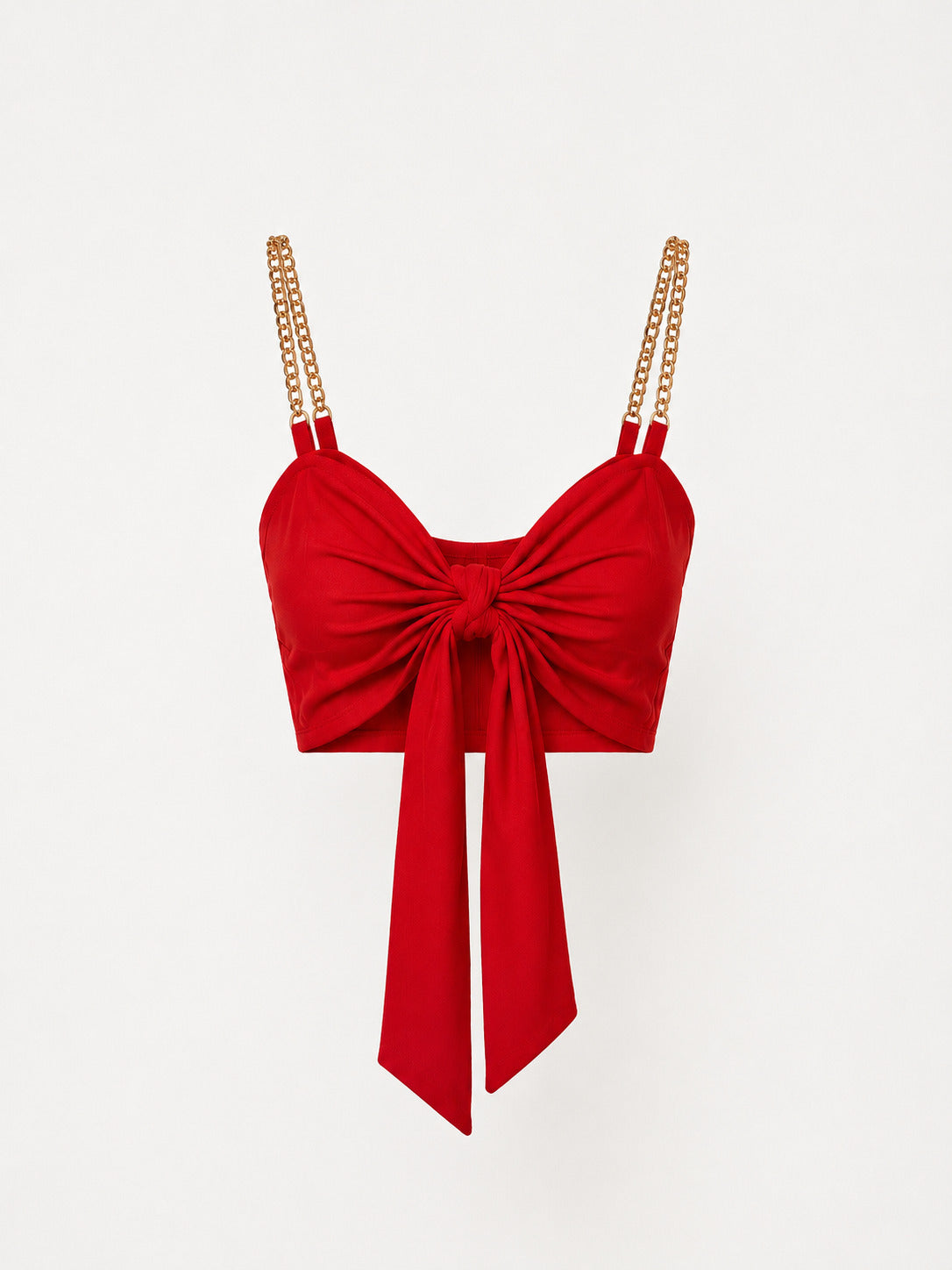 Rubina™ | Top Rojo con Cadenas Doradas