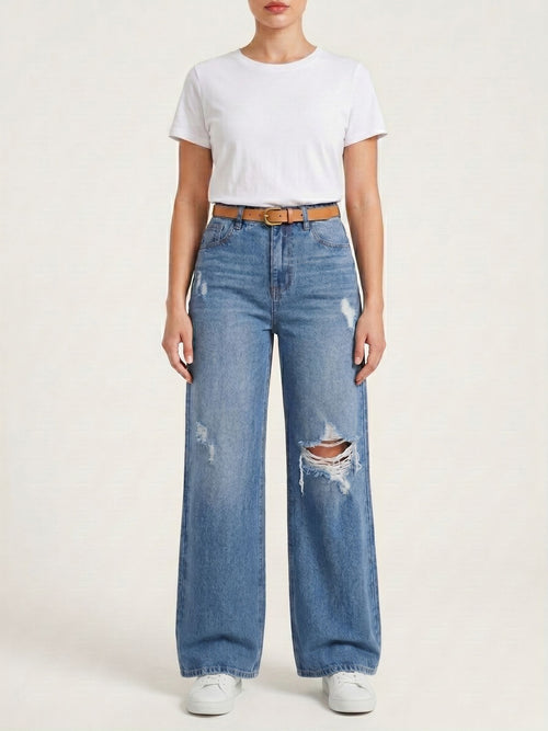 Alba Jean Wide Leg Azul zvcolor:azul
