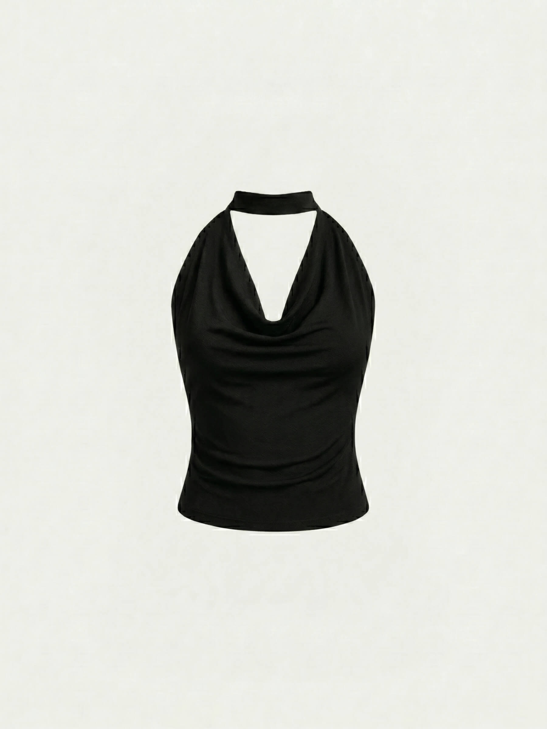 Selene™ | Top Halter Cowl Neck Satinado