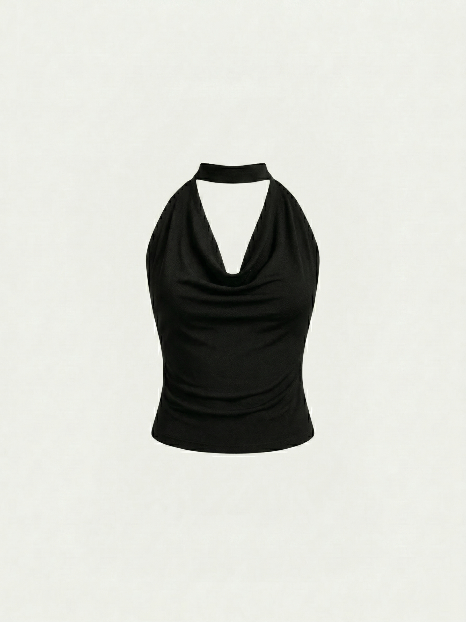 Selene™ | Top Halter Cowl Neck Satinado