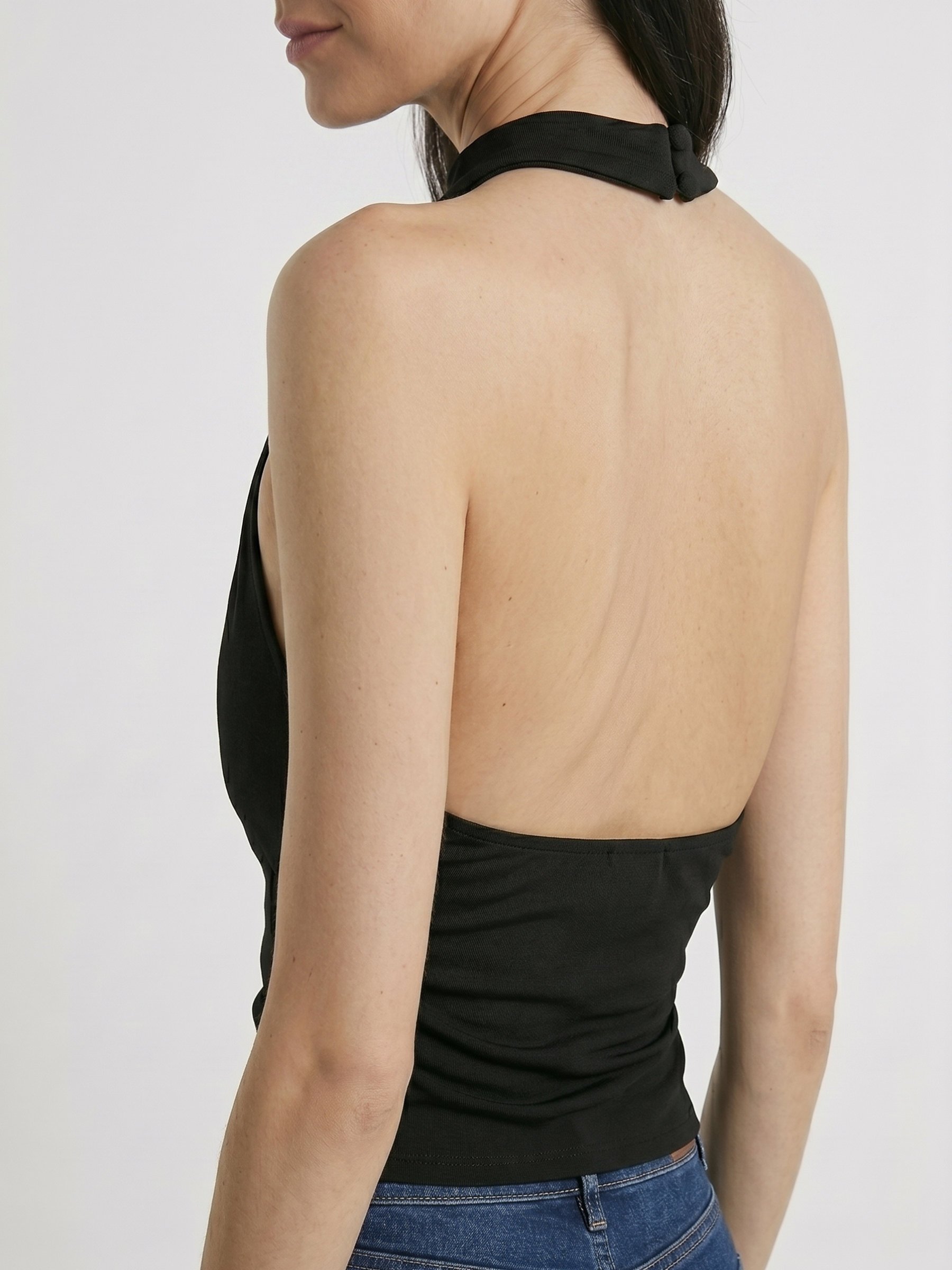 Selene™ | Top Halter Cowl Neck Satinado