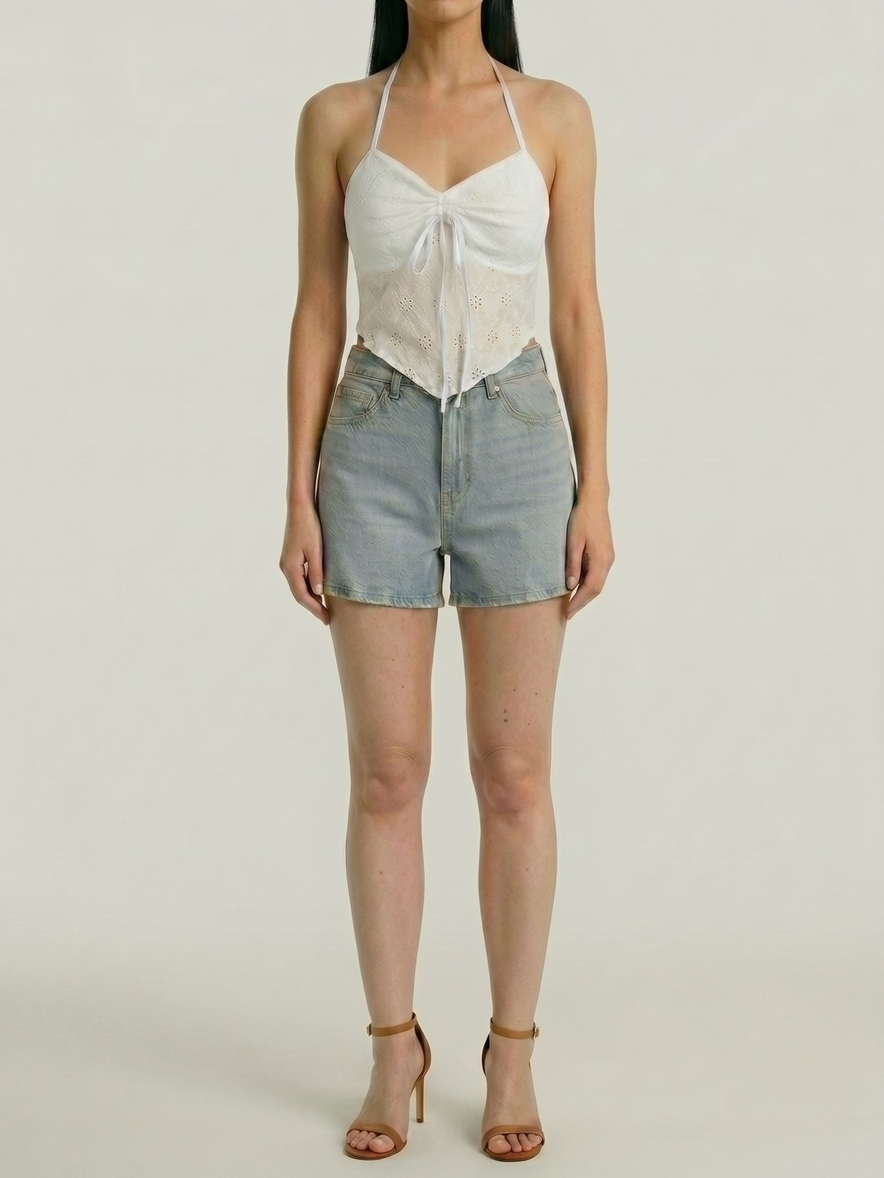 Daisy™ | Top Halter Bordado con Lazo