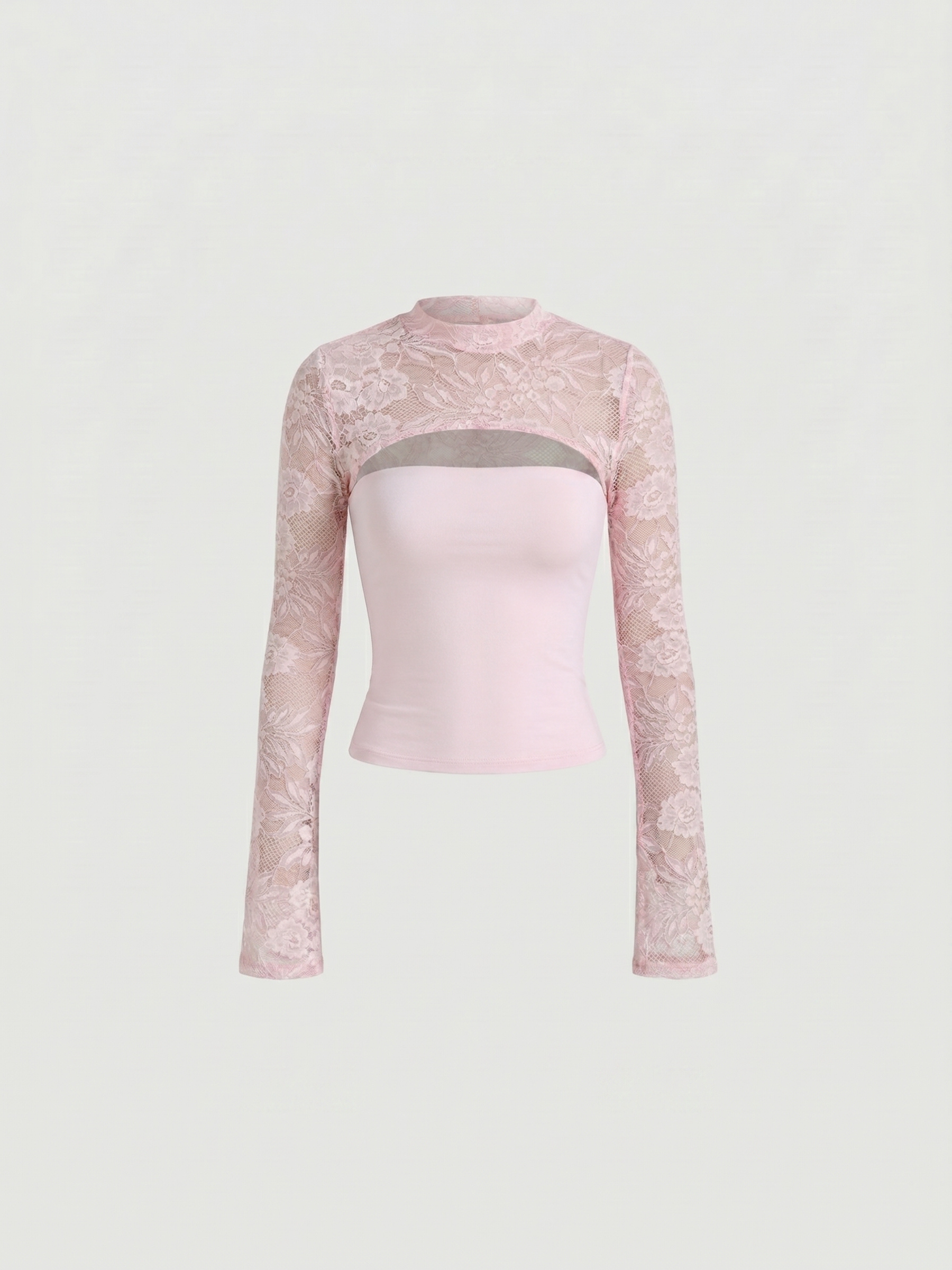 Rosée™ | Top Encaje Floral con Panel Satinado
