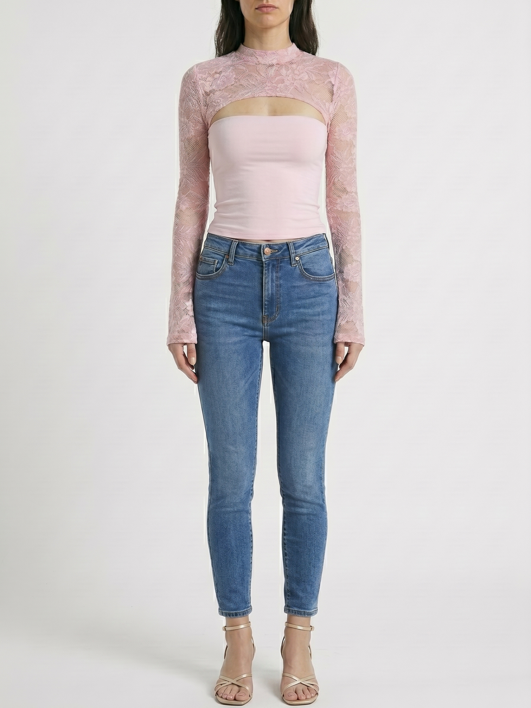 Rosée™ | Top Encaje Floral con Panel Satinado
