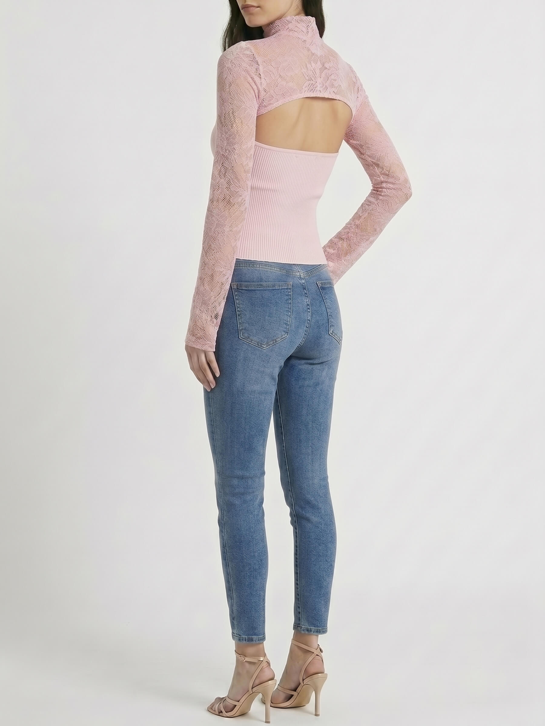 Rosée™ | Top Encaje Floral con Panel Satinado
