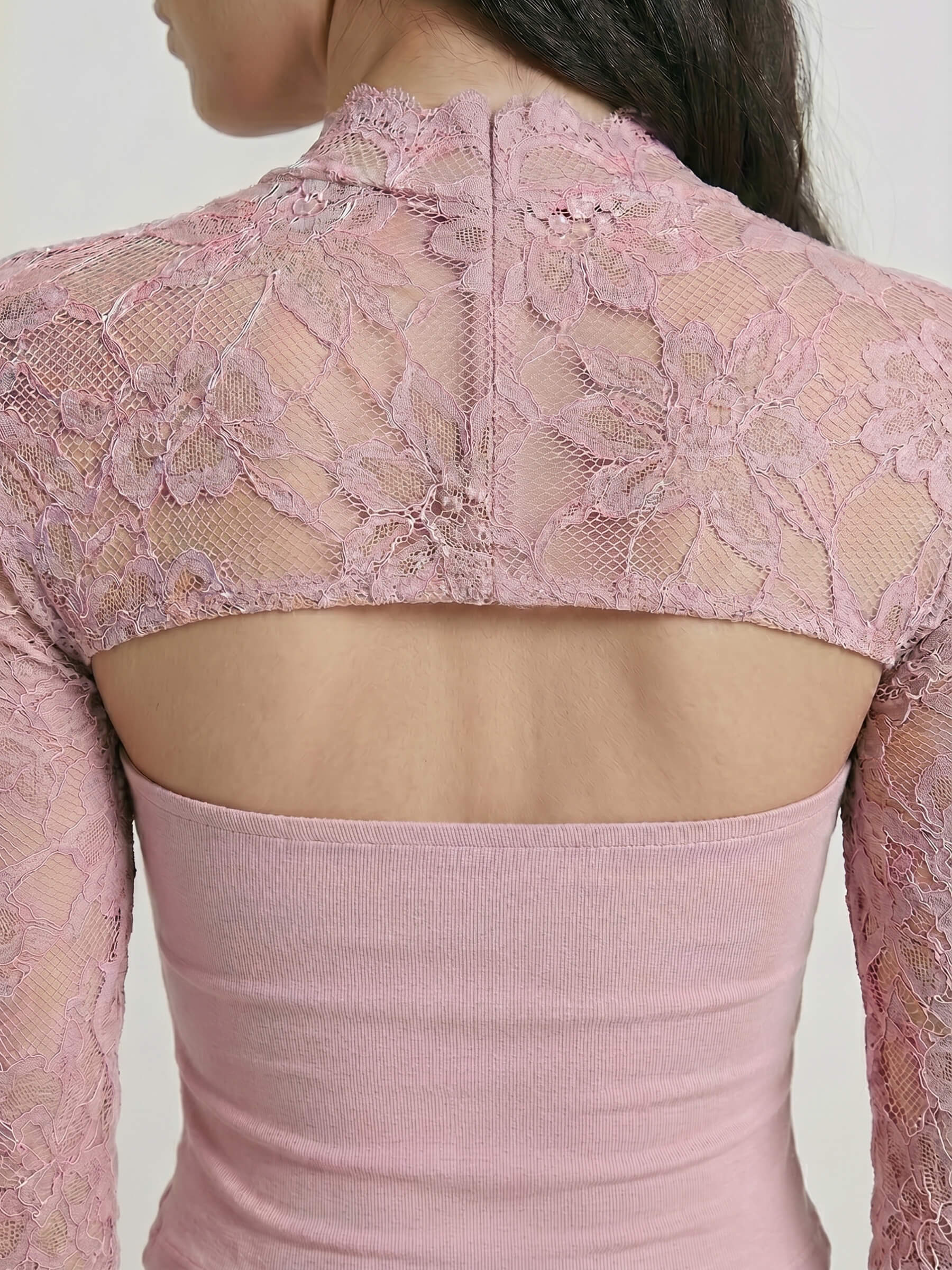 Rosée™ | Top Encaje Floral con Panel Satinado