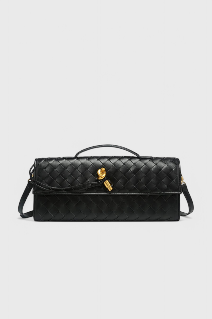 MELANIE™ | Clutch con Detalle de Nudo Dorado